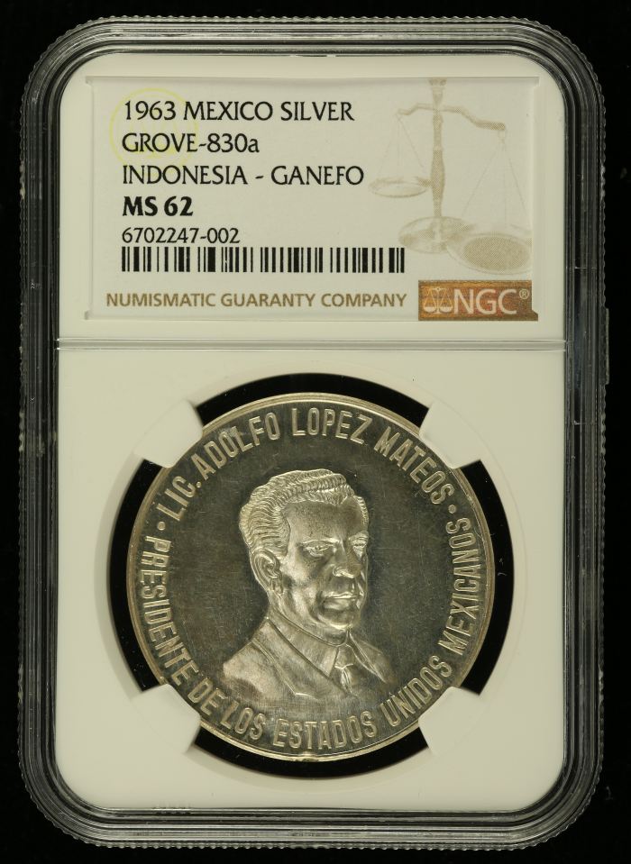 Medals & Tokens Indonesia - Ganefo Silver Medal 1963 Grove-830a NGC MS62 0137815