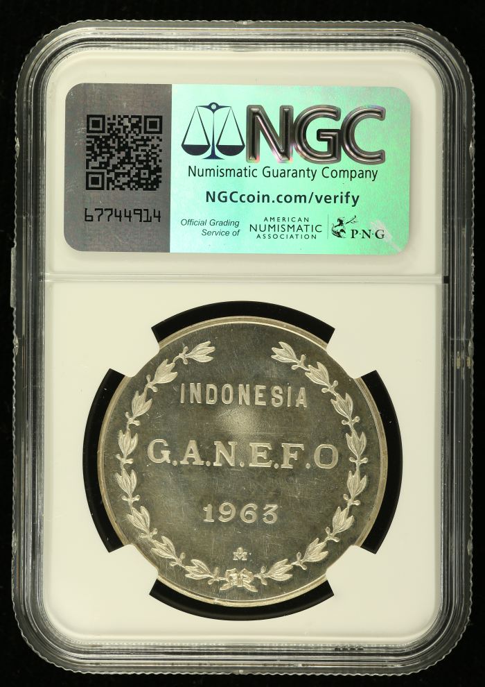 Medals & Tokens Indonesia - Ganefo Silver Medal 1963 Grove-830a NGC MS62 0137815