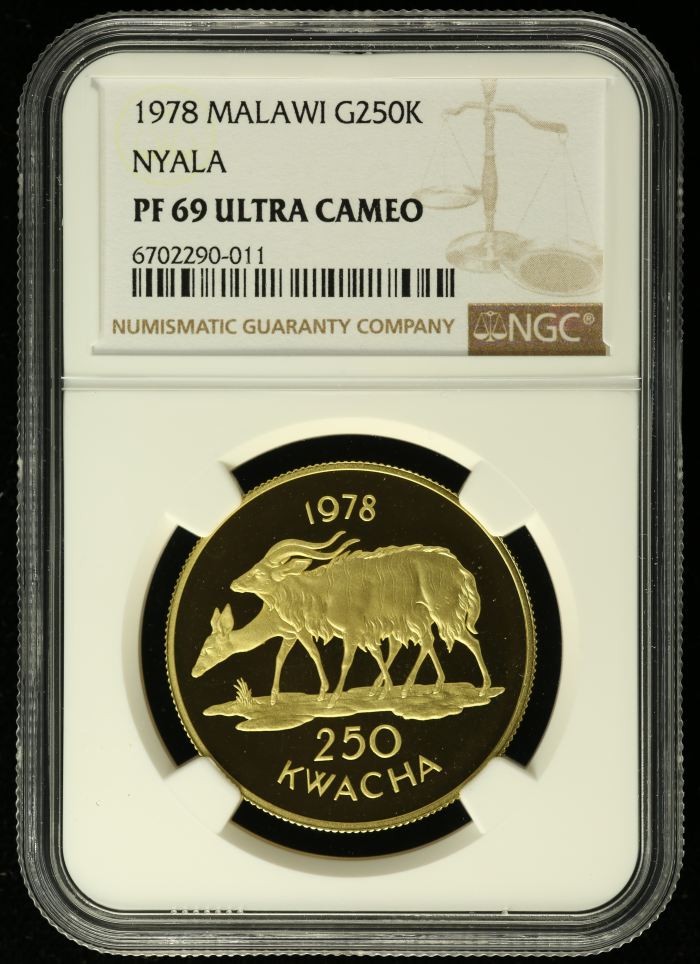 Other Malawi 250 Kwacha 1978 NGC PF69 Ultra Cameo 0137484Other Malawi 250 Kwacha 1978 NGC PF69 Ultra Cameo 0137484