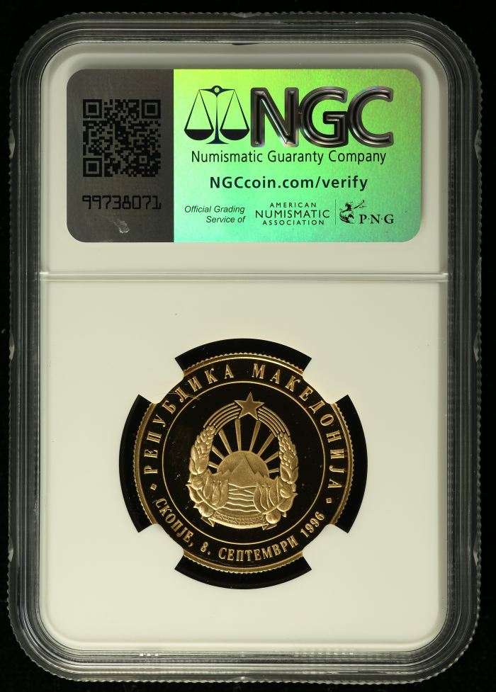 Other Macedonia Denar 1996 NGC PF69 Ultra Cameo 0137486Other Macedonia Denar 1996 NGC PF69 Ultra Cameo 0137486 - Image 2