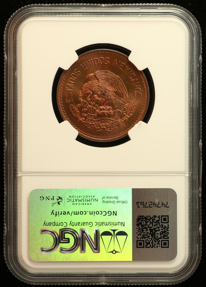 Modern Silver & Minors 20 Centavo 1943 Mo NGC MS65RB 0137618Modern Silver & Minors 20 Centavo 1943 Mo NGC MS65RB 0137618 - Image 2
