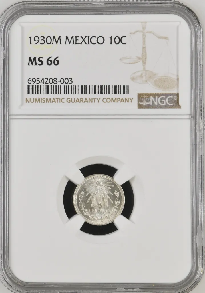 Modern Silver & Minors 10 Centavos 1930 M NGC MS66 0138024