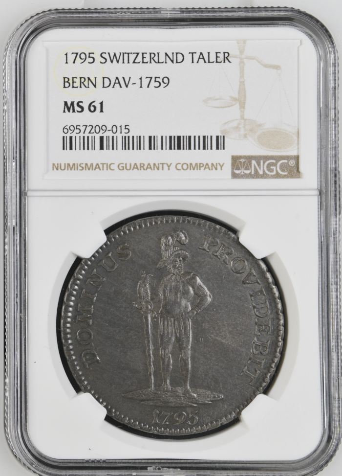 Switzerland Taler 1795 Bern NGC MS61 DAV-1759 0138025Switzerland Taler 1795 Bern NGC MS61 DAV-1759 0138025
