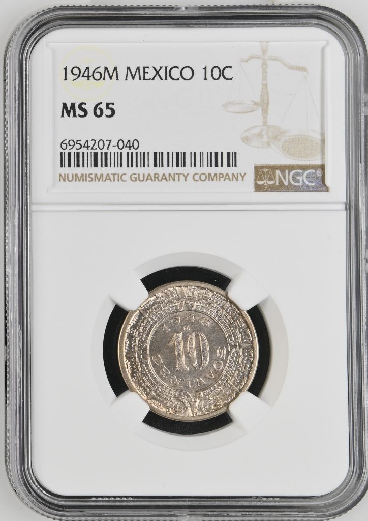 Modern Silver & Minors 10 Centavo 1946 M NGC MS65 0138156