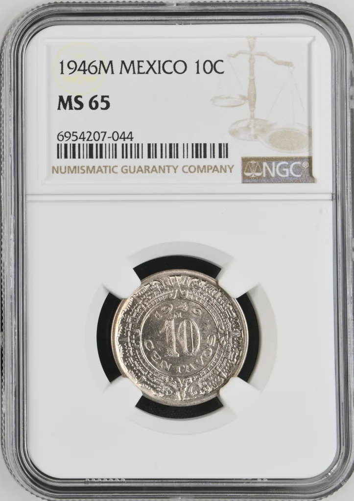 10 Centavo Mexican Coins Modern Silver & Minors Modern Silver & Minors 10 Centavo 1946 M NGC MS65 0138158 Modern Silver & Minors 10 Centavo 1946 M NGC MS65 0138158
