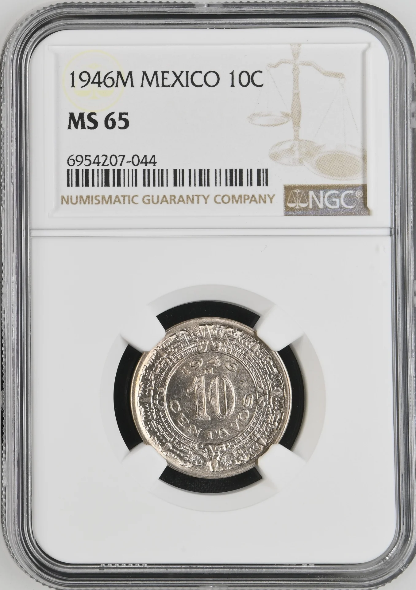 10 Centavo Mexican Coins Modern Silver & Minors Modern Silver & Minors 10 Centavo 1946 M NGC MS65 0138158 Modern Silver & Minors 10 Centavo 1946 M NGC MS65 0138158