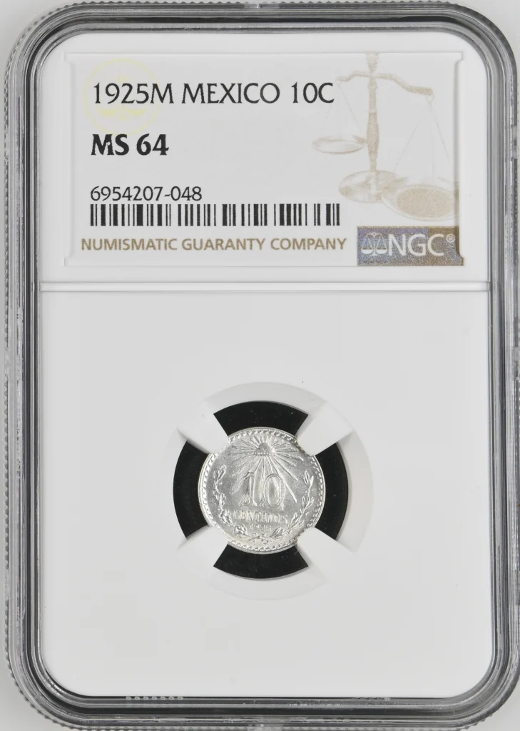 10 Centavo Mexican Coins Modern Silver & Minors Modern Silver & Minors 10 Centavo 1925 M NGC MS64 0138174 Modern Silver & Minors 10 Centavo 1925 M NGC MS64 0138174