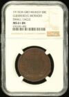 Guerrero Mexican Coins Revolution Guerrero 50 Centavo 1915 Gro CM NGC MS61BN 0137882 Guerrero 50 Centavo 1915 Gro CM NGC MS61BN 0137882