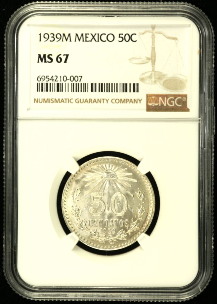 Modern Silver & Minors 50 Centavo 1939 M NGC MS67 0138057