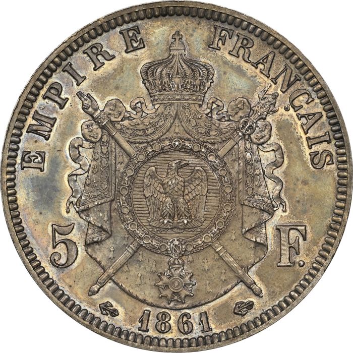 France Uniface Pair 5 Francs 1861 E NGC MS62 0138416France Uniface Pair 5 Francs 1861 E NGC MS62 0138416 - Image 5