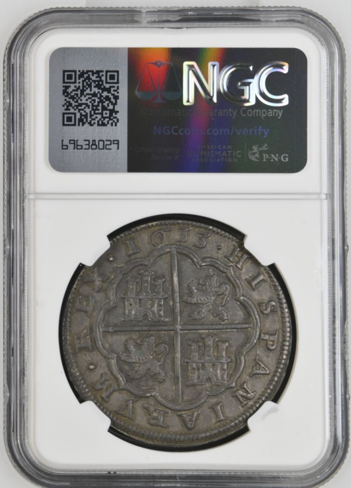 Spain 8 Reales 1633 Segovia R NGC AU55 0138476