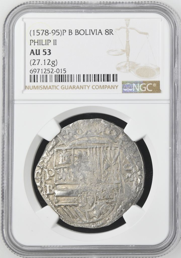 Bolivia 8 Reales (1578-95) P B NGC AU53 0138528