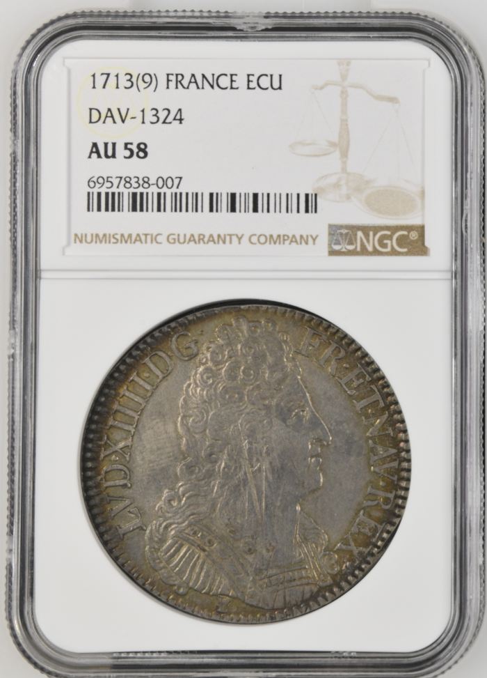 France Ecu 1713(9) NGC AU58 DAV-1324 0138574France Ecu 1713(9) NGC AU58 DAV-1324 0138574