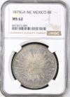Guadalajara 8 Reales 1875 Ga MC NGC MS62 0138693