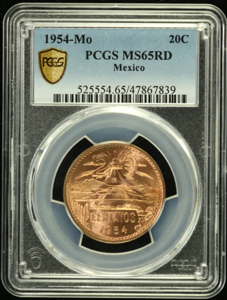 Modern Silver & Minors 20 Centavo 1954 Mo PCGS MS65RD 0138975