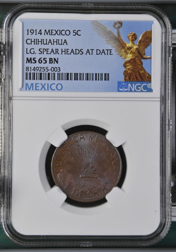 Chihuahua 5 Centavo 1914 Chihuahua NGC MS65BN 0139930