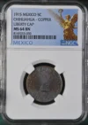 Chihuahua Mexican Coins Revolution Chihuahua 5 Centavo 1915 Chihuahua NGC MS64BN 0139960 Chihuahua 5 Centavo 1915 Chihuahua NGC MS64BN 0139960