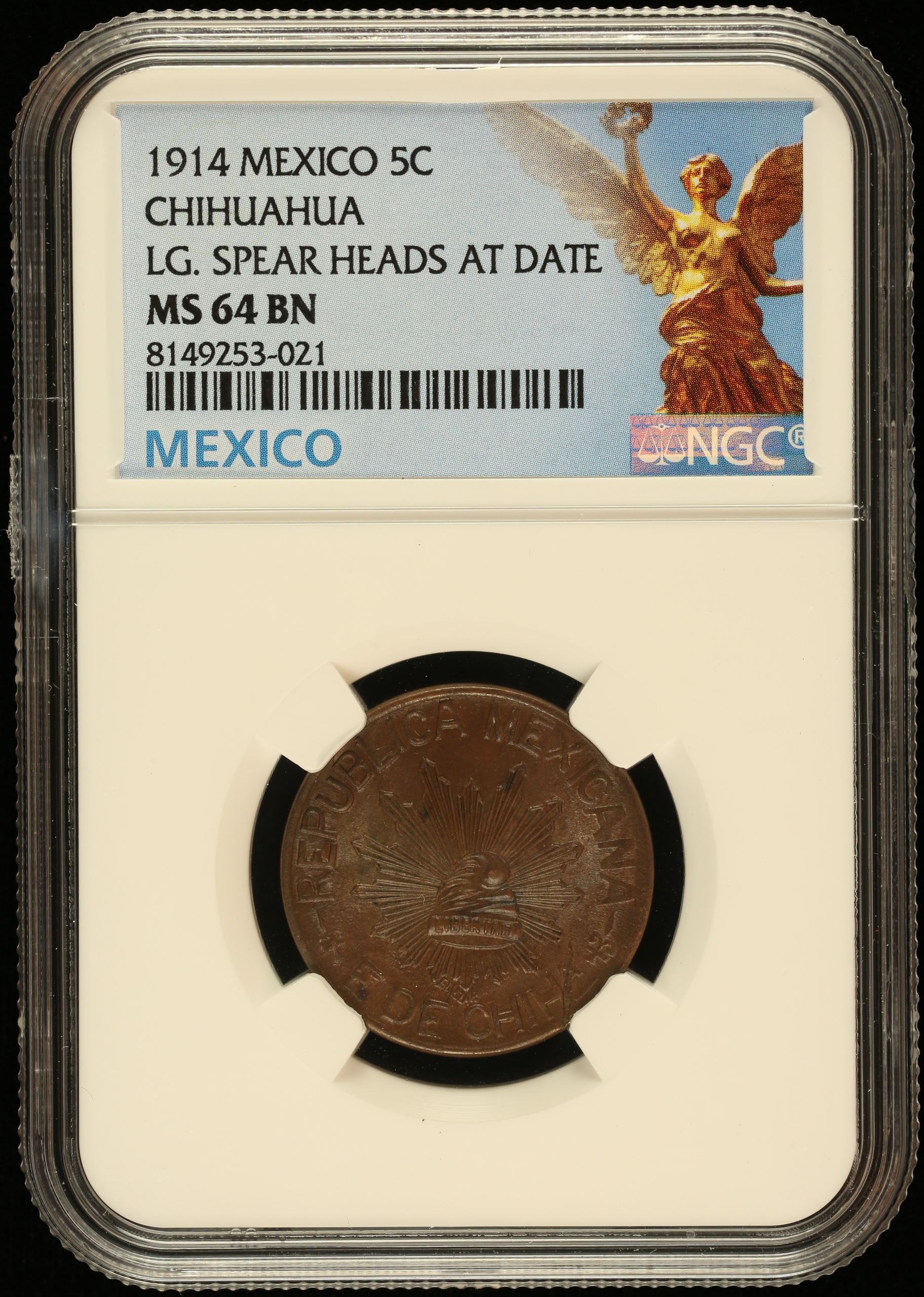 Chihuahua 5 Centavo 1914 Chihuahua NGC MS64BN 0139901