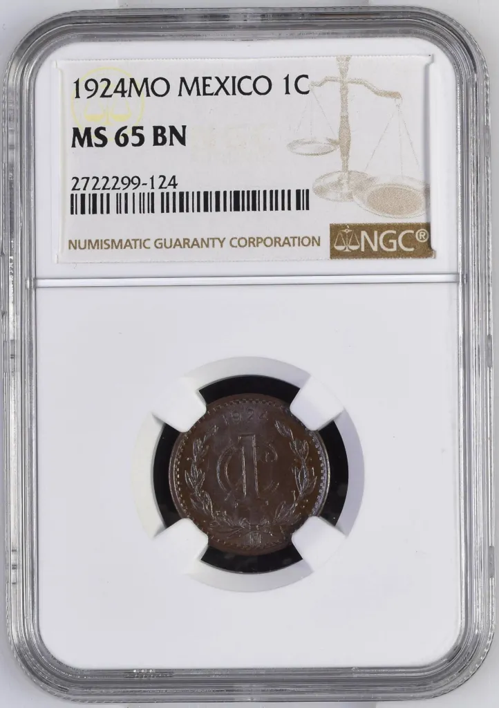Modern Silver & Minors Centavo 1924 Mo NGC MS65BN 0140150