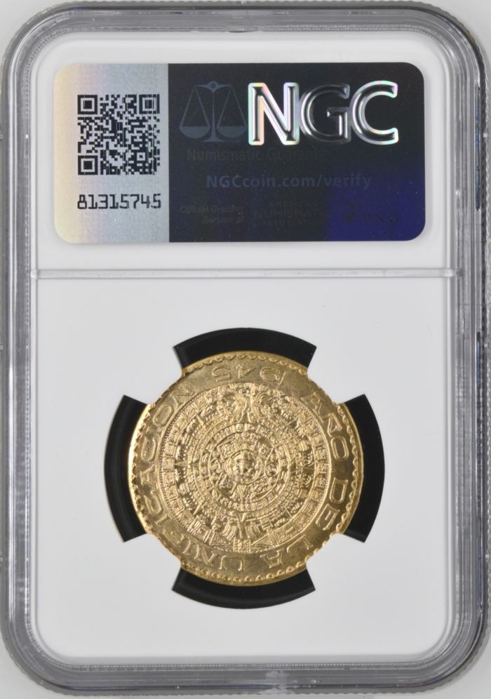 Modern Gold Masoneria Mexicana Gold Medal 1945 Mo Grove-M-34 NGC MS66 0140589Modern Gold Masoneria Mexicana Gold Medal 1945 Mo Grove-M-34 NGC MS66 0140589 - Image 2