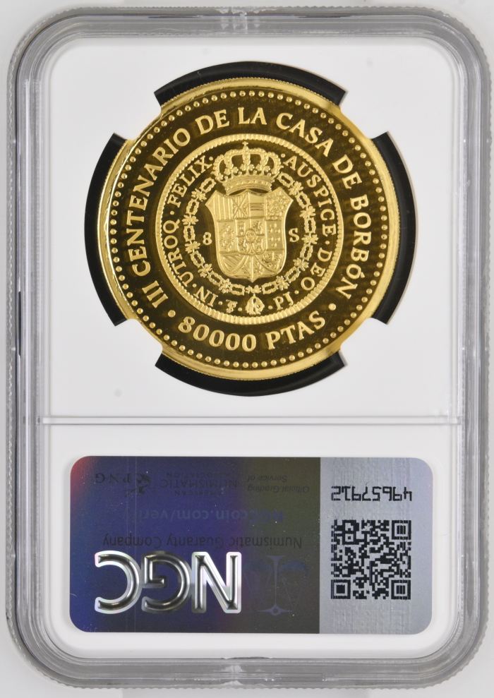 Spain 80,000 Pesetas 1998 M NGC PF69 Ultra Cameo 0140624