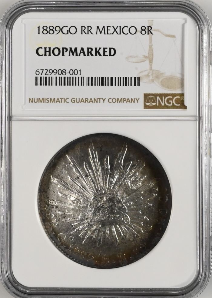 Chopmarked 8 Reales 1889 Go RR NGC CHOPMARKED 0140758Chopmarked 8 Reales 1889 Go RR NGC CHOPMARKED 0140758