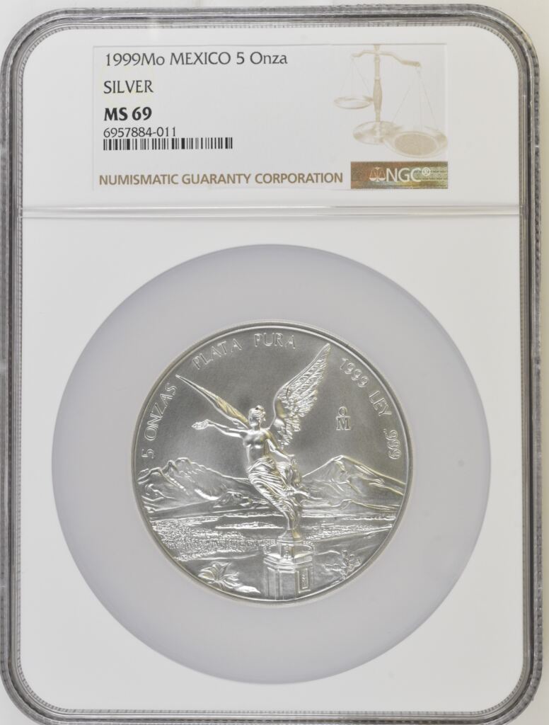Modern Silver & Minors 5 Onza 1999 Mo NGC MS69 0140782