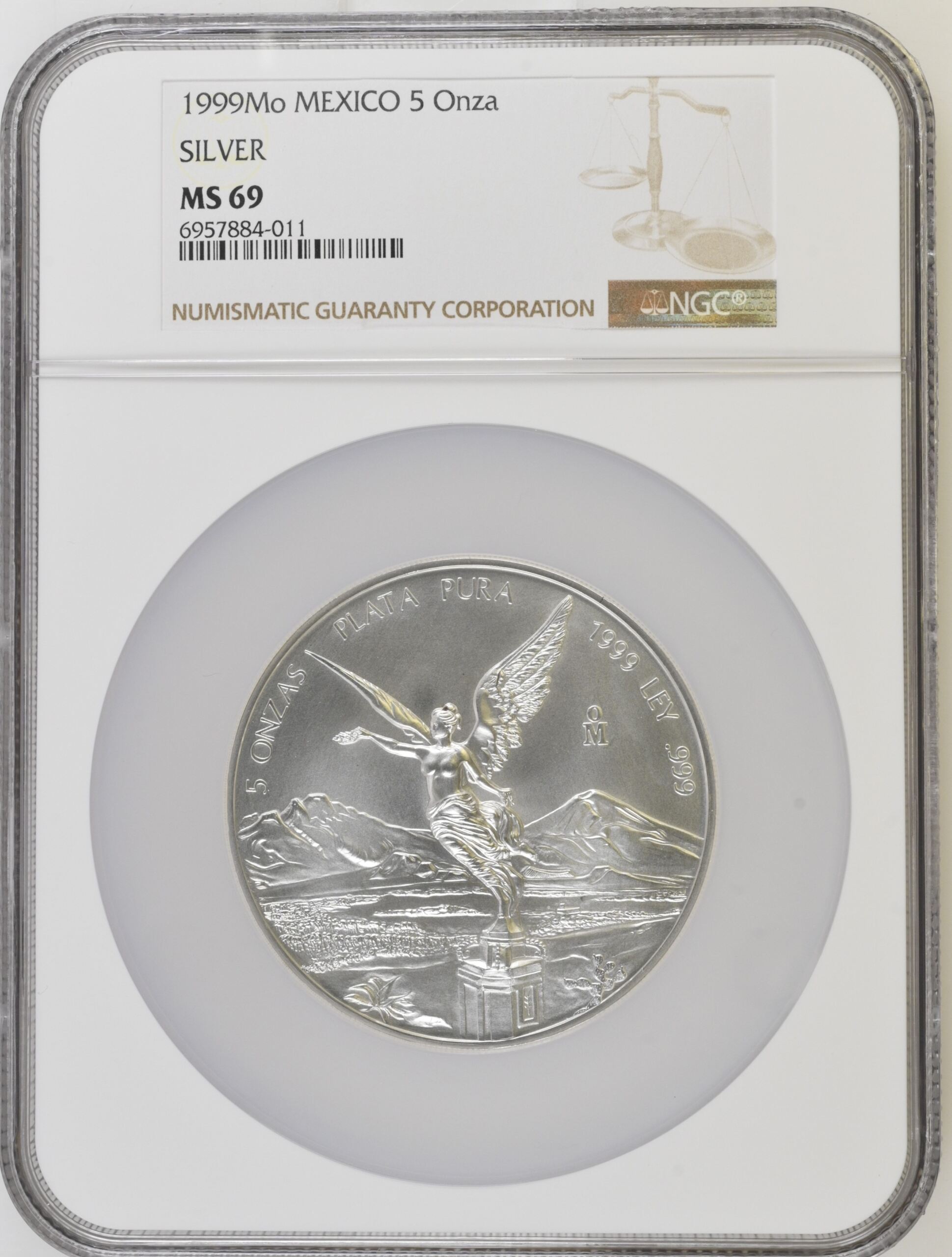 Modern Silver & Minors 5 Onza 1999 Mo NGC MS69 0140782