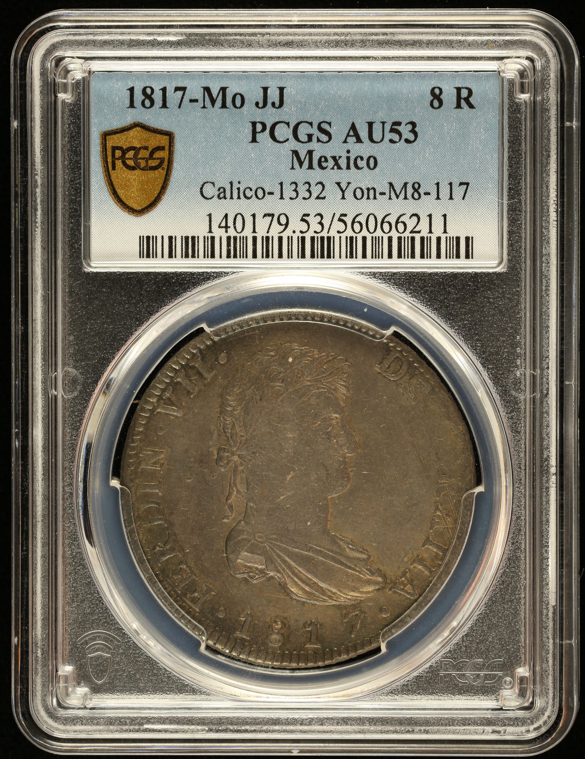 Colonial Silver & Minors 8 Reales 1817 Mo JJ PCGS AU53 Calico-1332 0140495