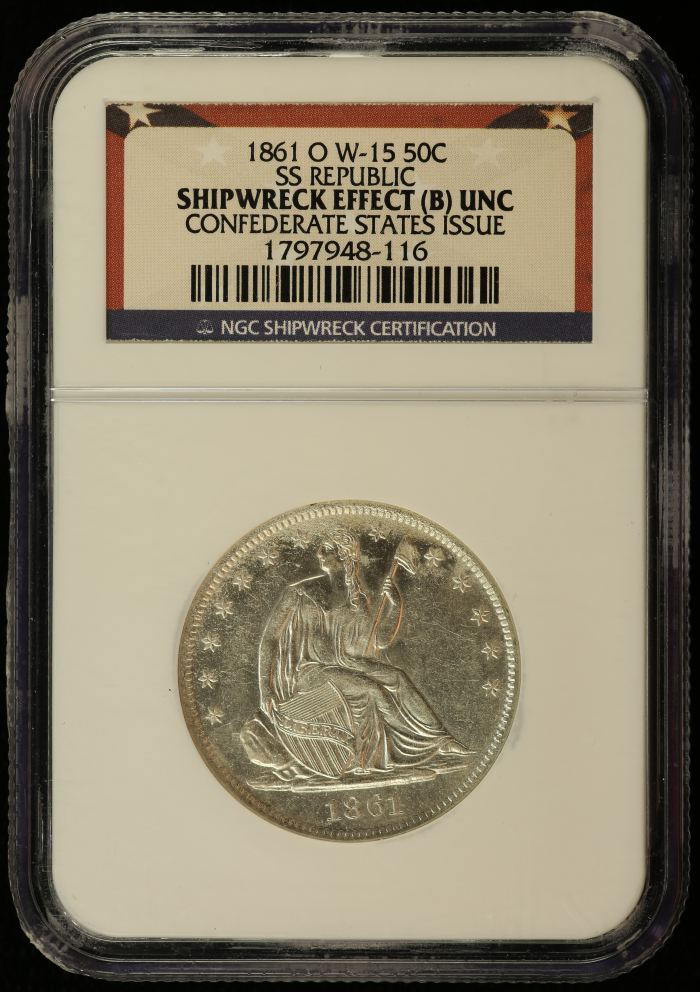 United States S.S. Republic (1865) 50 Cents 1861 O W NGC SHIPWRECK EFFECT (B) UNC 0140583