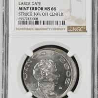 Mint Errors 5 Peso 1976 Mo NGC Mint Error MS66 0141636
