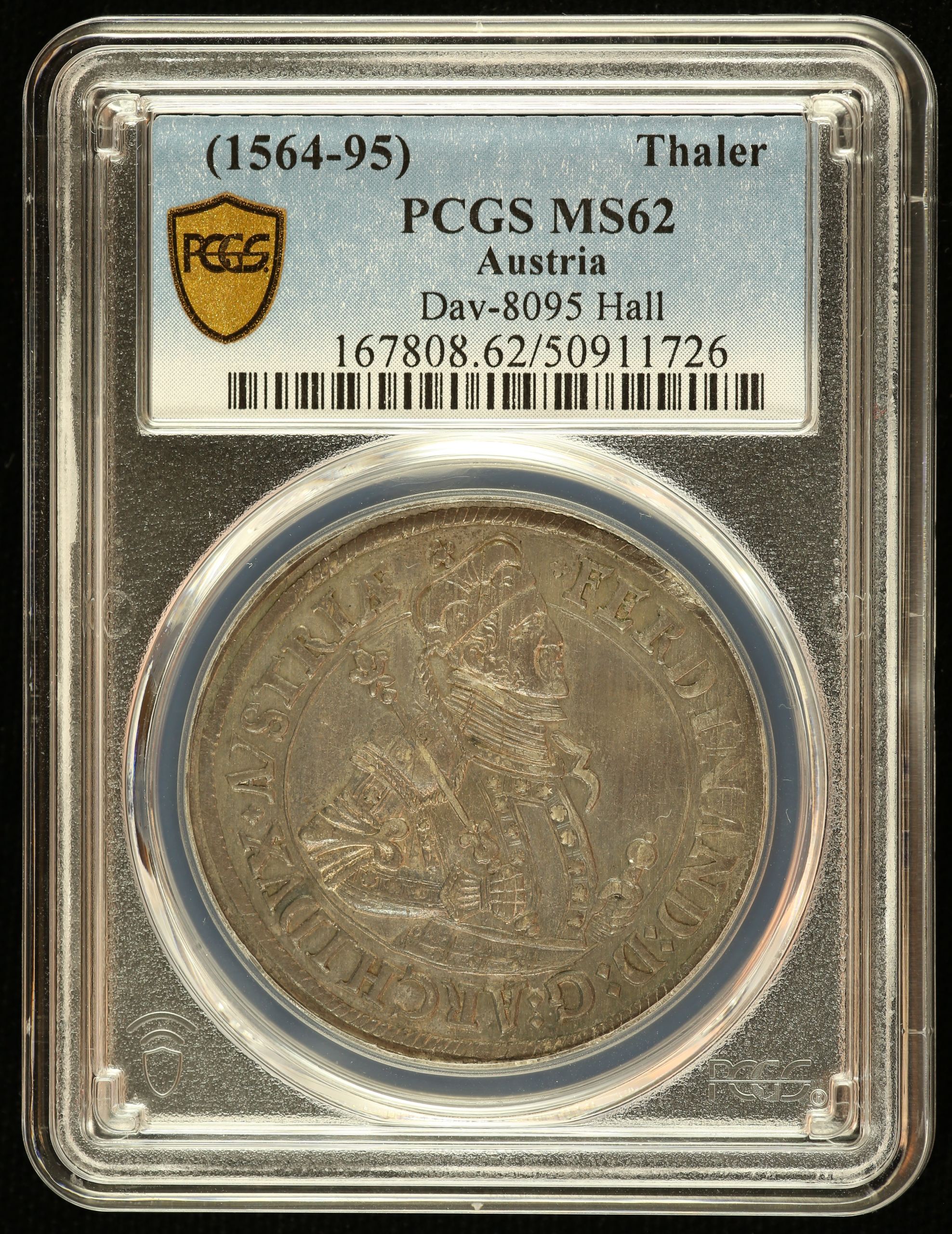 Austria Thaler (1564-95) Hall PCGS MS62 DAV-8095 0141683