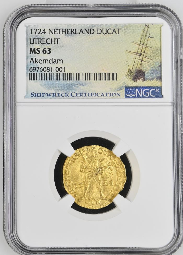 Netherlands Akerendam (1725) Ducat 1724 Utrecht NGC MS63 0141731