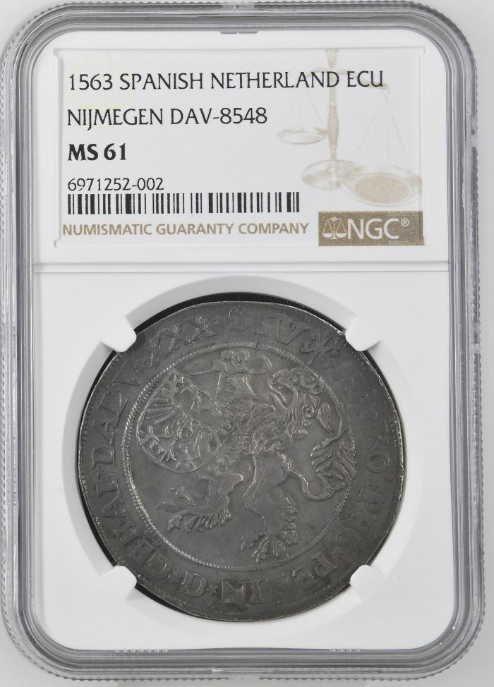 Netherlands Ecu 1563 Nijmegen NGC MS61 0141948Netherlands Ecu 1563 Nijmegen NGC MS61 0141948