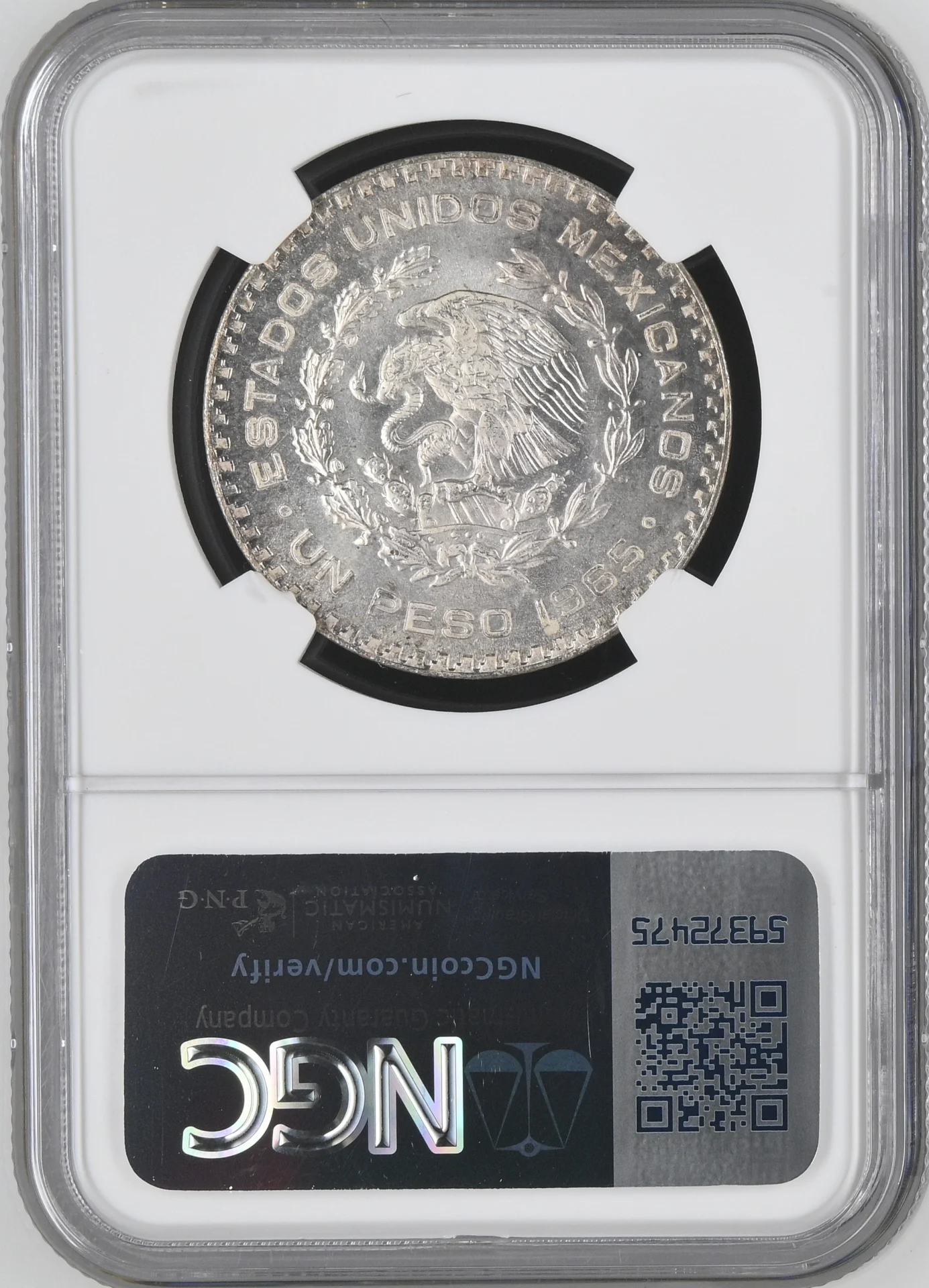 Mexican Coins Modern Silver & Minors Peso Modern Silver & Minors Peso 1965 Mo NGC MS67 0142080 Modern Silver & Minors Peso 1965 Mo NGC MS67 0142080Modern Silver & Minors Peso 1965 Mo NGC MS67 0142080 - Image 2