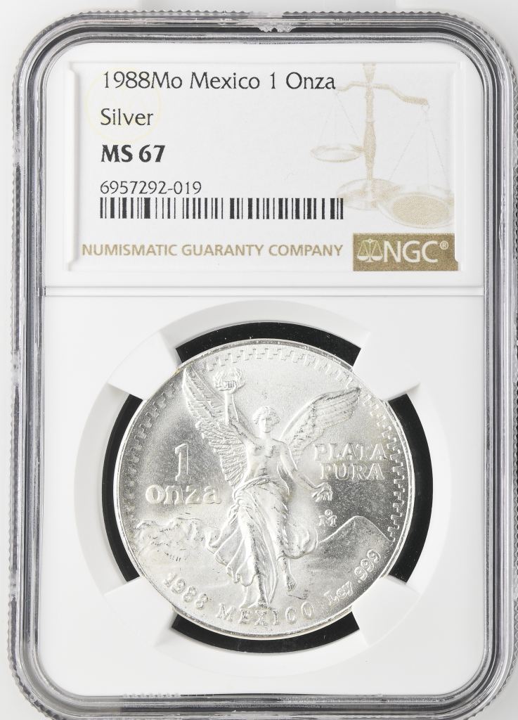 Modern Silver & Minors Onza 1988 Mo NGC MS67 0142221