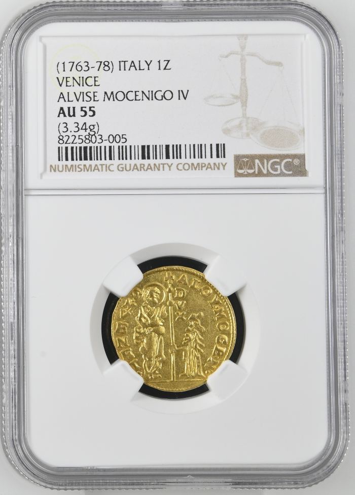 Italy/San Marino/Vatican Zecchino (1763-78) Venice NGC AU55 0142600Italy/San Marino/Vatican Zecchino (1763-78) Venice NGC AU55 0142600