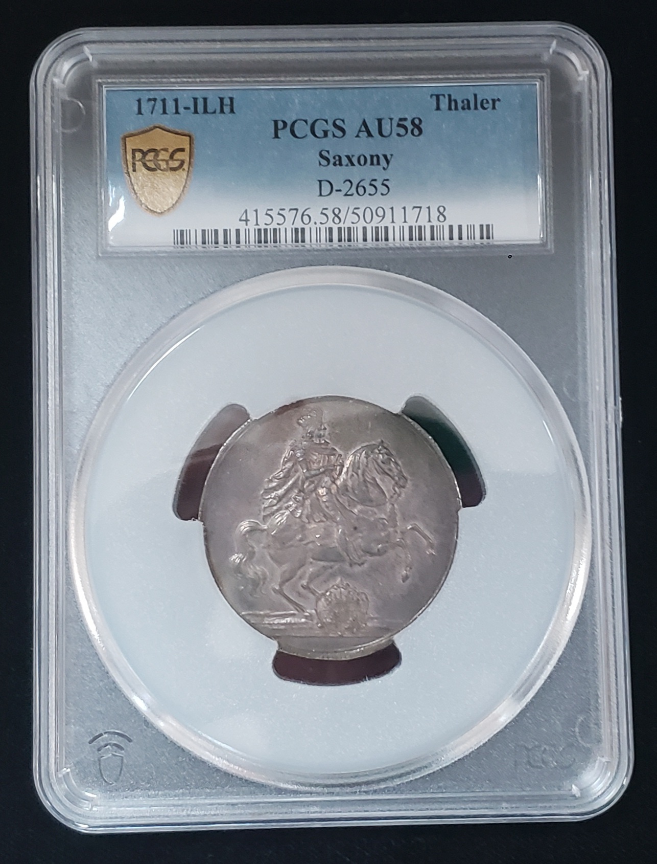 Germany Thaler 1711 Saxony ILH PCGS AU58 D-2655 0142616