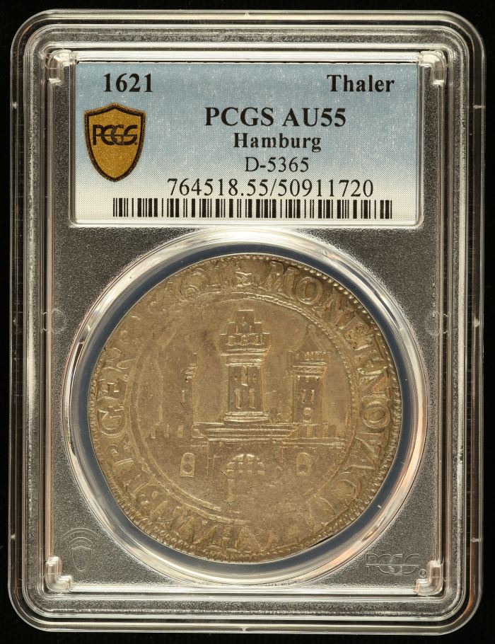 Germany Thaler 1621 Hamburg PCGS AU55 D-5365 0142618Germany Thaler 1621 Hamburg PCGS AU55 D-5365 0142618