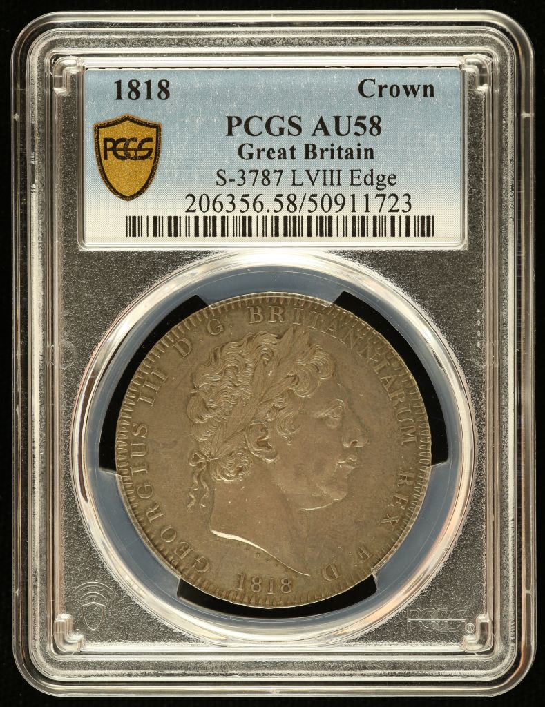 UK (Great Britain) Crown 1818 PCGS AU58 S-3787 0142621