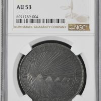 NGC AU Details』中央アメリカ共和国8レアル銀貨（1849年）