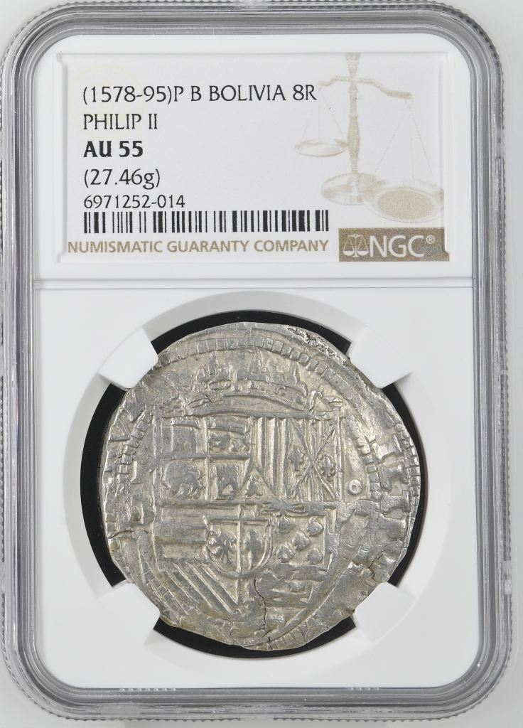 Bolivia 8 Reales (1578-95) P B NGC AU55 0142653