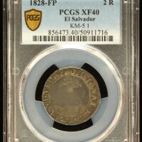 El Salvador 2 Reales 1828 FP PCGS XF40 KM-5.1 0142667 | World