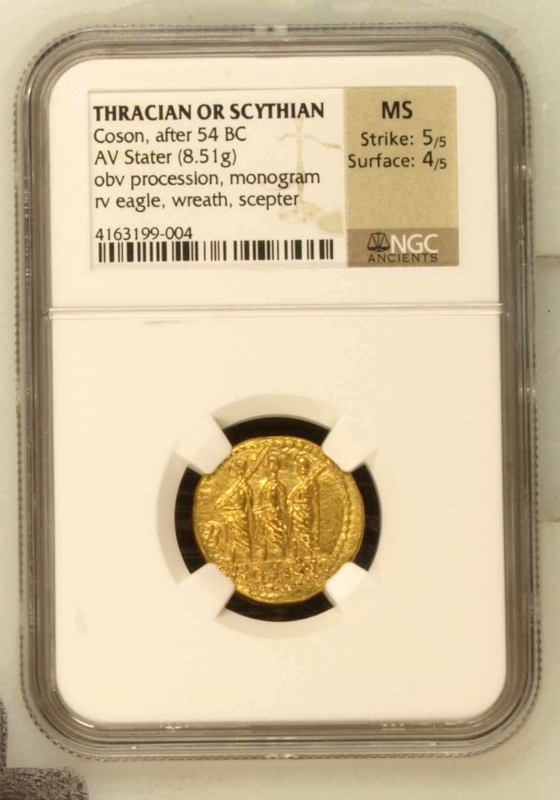 Thrace Coson after 54 BC AV Stater NGC MS 0142673