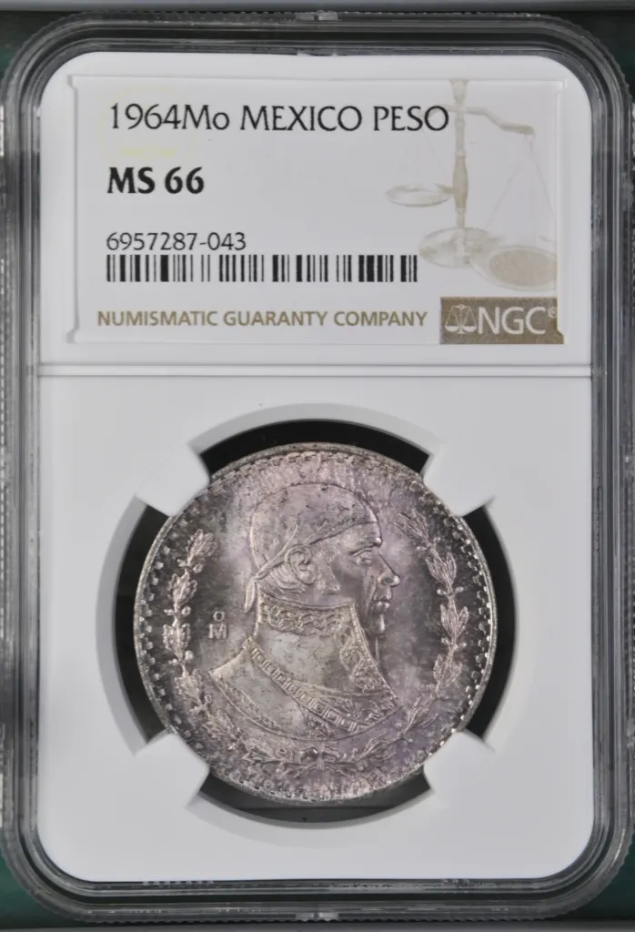 Modern Silver & Minors Peso 1964 Mo NGC MS66 0142899