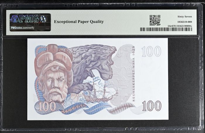 Sweden 100 Kronor 1978-85 Pick #54c PMG Superb Gem UNC67 EPQ 0142970Sweden 100 Kronor 1978-85 Pick #54c PMG Superb Gem UNC67 EPQ 0142970 - Image 2