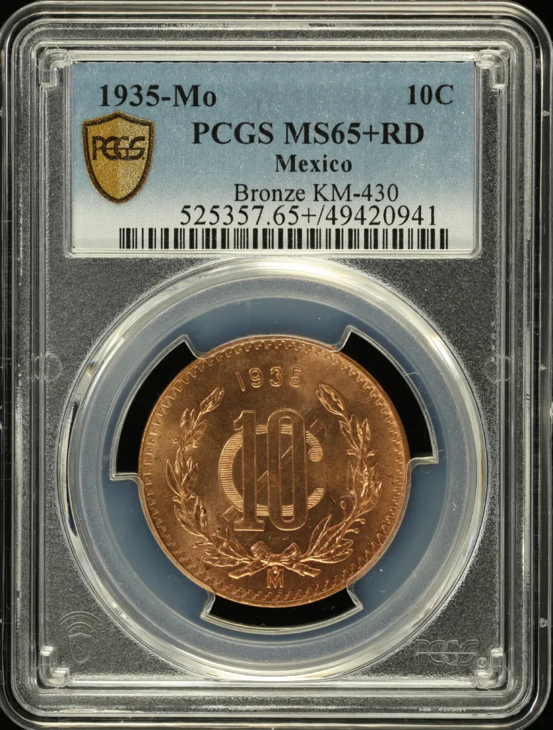 Modern Silver & Minors 10 Centavo 1935 Mo KM-430 PCGS MS65+RD 0143191