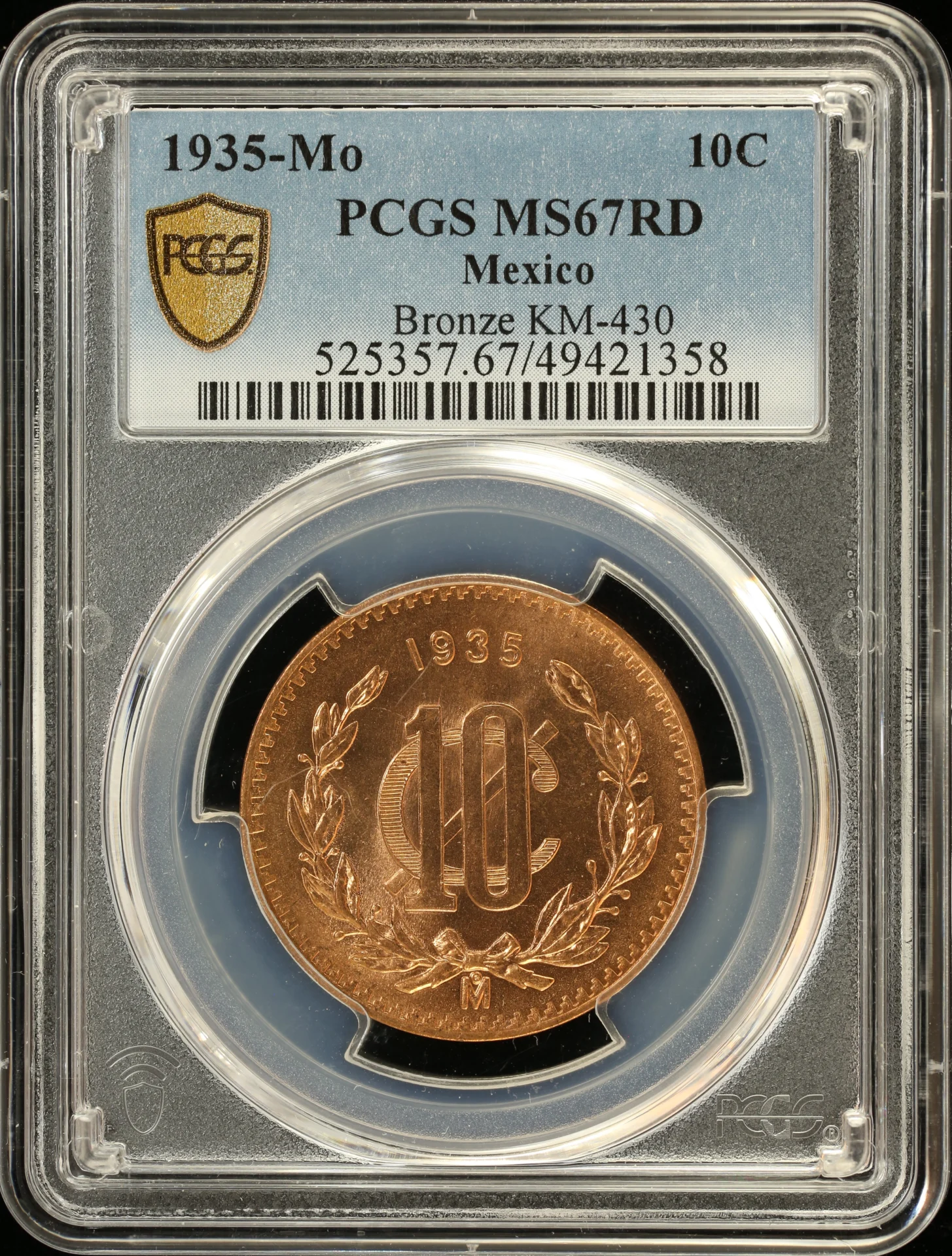 Modern Silver & Minors 10 Centavo 1935 Mo KM-430 PCGS MS67RD 0143132
