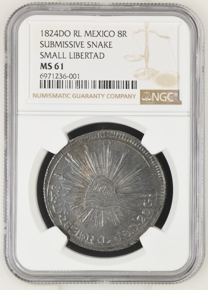 Durango 8 Reales 1824 Do RL NGC MS61 0143212