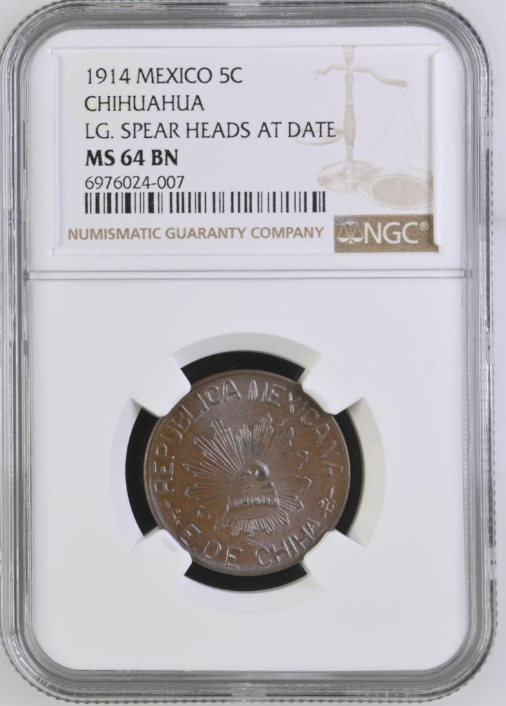 Chihuahua 5 Centavo 1914 Chihuahua NGC MS64BN 0143293